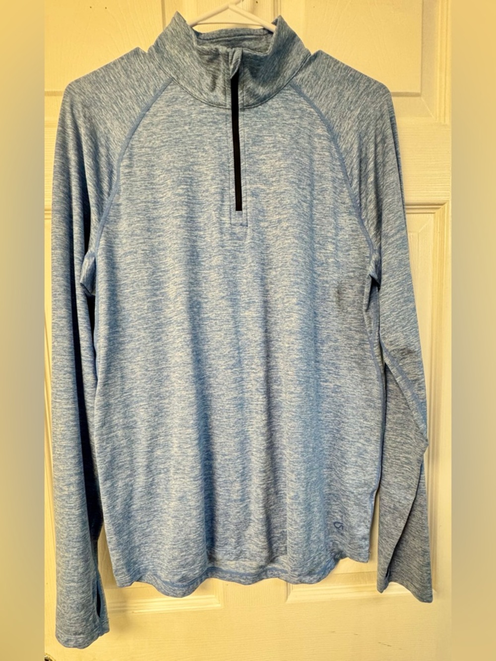 Light Blue Quarter-Zip Men's Performance Work out shirt